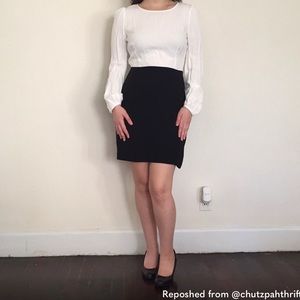 Zara Woman Black & White long sleeved dress